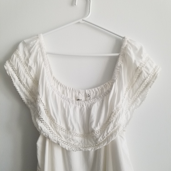 Aritizia Wilfred White Ruffle Off Shoulder Mini Dress - Medium - Picture 8 of 10
